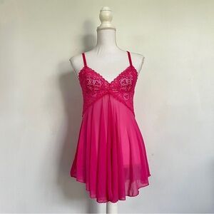 Elegant Pink Lace Babydoll